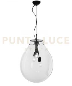 Lampadario a sospensione azuma trasparente 3 luci attacco e27 48x19
