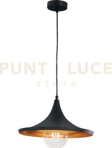 Lampadario a sospensione broadway nera e oro 1 luce attacco e27 35x
