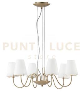 Lampadario a sospensione canto oro e bianca 6 luci attacco g9 65,6x
