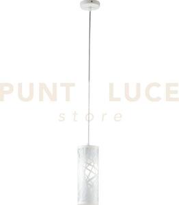 Lampadario a sospensione batik bianca 1 luce attacco e27 10x10x100cm