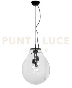 Lampadario a sospensione azuma trasparente 3 luci attacco e27 38x17