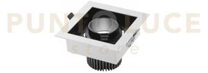 Incasso led apollo nero 20w 2000lm 3000k orientabile 15x15x9,4cm