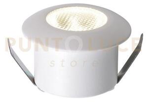 Incasso led asso bianco tondo 1,2w 100lm 3000k 3,2x2,2cm