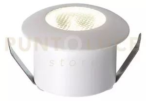 Incasso led asso bianco tondo 1,2w 100lm 3000k 3,2x2,2cm