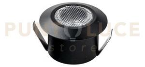 Incasso led asso nero tondo 1,2w 100lm 4000k 3,2x2,2cm