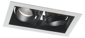 Incasso led apollo nero 2 luci 20w 2000lm 3000k orientabile 21,3x12