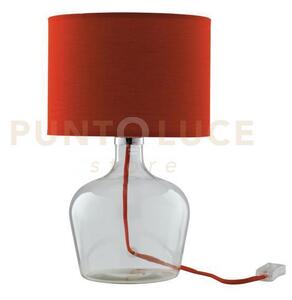 Lume hendrix rosso 1 luce attacco e27 23x37cm in vetro con cavo in 