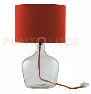Lume hendrix rosso 1 luce attacco e27 23x37cm in vetro con cavo in