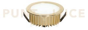 Incasso led fusion oro 5w 400lm 4000k 7x3,2cm in alluminio