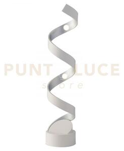 Lume led helix spirale bianco e argento 12w 740lm 3000k 14,5x14,5x66cm