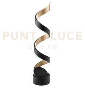Lume led helix spirale nero e oro 12w 740lm 3000k 14,5x14,5x66cm