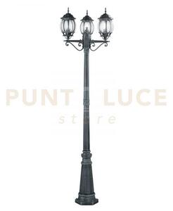 Palo santiago nero e verde 3 luci attacco e27 ip44 69x209cm