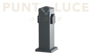Paletto station antracite con 2 schuko 15a 2500w 12x12x30cm