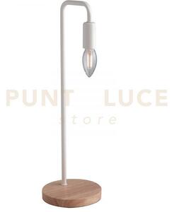 Lume sushi bianco con legno naturale 1 luce attacco e14 14x45cm