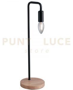 Lume sushi nero con legno naturale 1 luce attacco e14 14x45cm