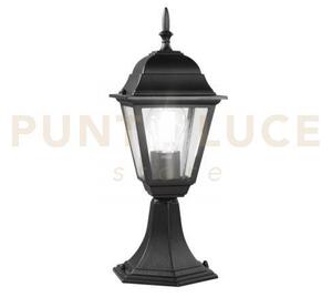 Lume-paletto roma nero 1 luce attacco e27 ip44 14,6x14,6x39cm in al