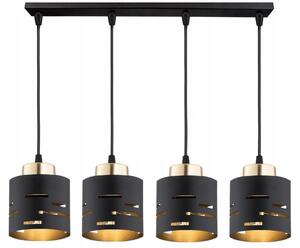 Lampada a sospensione a barra KAR-LIGHTING a 4 luci, nera, in metallo, per sala da pranzo e tavoli di grandi dimensioni, regolabile in altezza, attacco E27