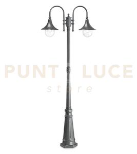 Cima palo da giardino ip43 2 luci attacco e27 alluminio antracite h