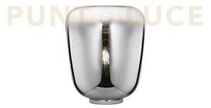 Lume smoke cromo 1 luce attacco e27 33x39,8cm in vetro soffiato
