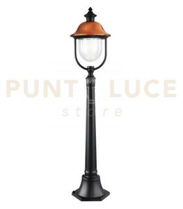 Paletto venezia nero e rame 1 luce attacco e27 ip44 25x118cm