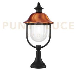 Lume-paletto venezia nero e rame 1 luce attacco e27 ip44 25x53,8cm