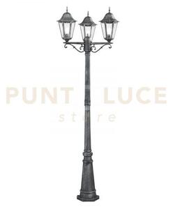 Palo firenze nero e silver 3 luci attacco e27 ip44 76,5x218cm in me