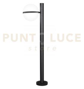 Paletto orbit nero 1 luce attacco e27 ip44 26x100cm base in alluminio