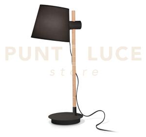 Axel lampada da tavolo in metallo legno e tessuto 1 luce attacco e2