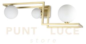 Angolo lampada da soffitto ottonr diffusore bianco opaco 3 luci at