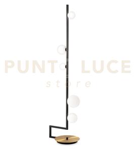 Birds lampada da terra nera ottone e diffusori bianchi 5 luci attac