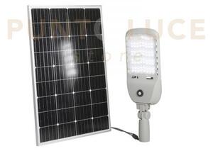 Faro solare stradale led iperion silver 50w 9000lm 4000k pannello s