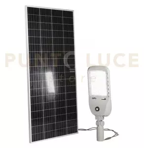 Faro solare stradale led iperion silver 50w 13500lm 4000k pannello