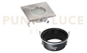 Faretto viper nikel quadrato ip65 8,2x8,2x5,6cm in metallo e vetro 