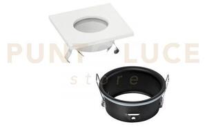 Faretto viper bianco quadrato ip65 8,2x8,2x5,6cm in metallo e vetro