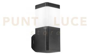 Applique focus nera squadrata 1 luce attacco gu10 ip65 10x13x24cm