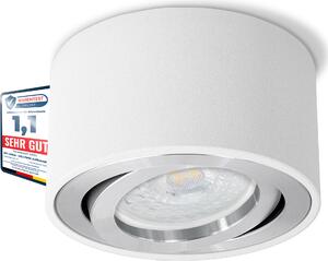 SSC-LUXon CELI-1W Faretto da soffitto a LED bianco rotondo - piatto e orientabile Faretto da soffitto a superficie con modulo LED 4W bianco neutro 230V