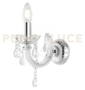 Applique a parete houston trasparente 1 luce attacco e14 22x22x21cm