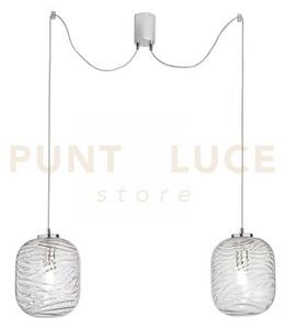 Lampadario a sospensione nereide trasparente 2 luci attacco e27 20