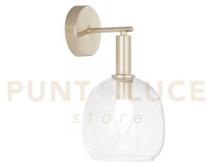 Applique a parete brandy oro 1 luce attacco e14 16x19x30cm e vetro 