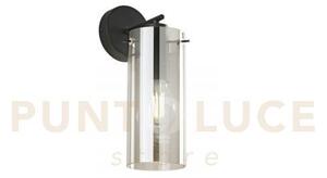 Applique a parete magic nera e fume' 1 luce attacco e27 15,5x15,5x3
