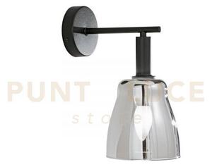 Applique a parete weizen vetro cromo struttura nera 1 luce attacco 