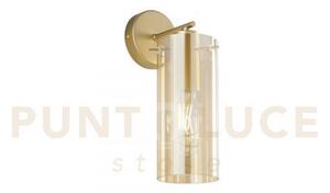 Applique a parete magic oro e ambra 1 luce attacco e27 15,5x15,5x30