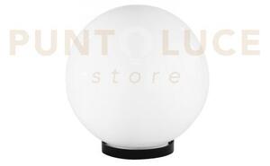 Lumetto polly sfera bianco montatura nera 1 luce attacco e27 ip44 2