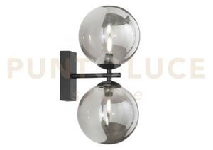 Applique a parete honey nera 2 luci attacco g9 15x16,5x34cm in meta