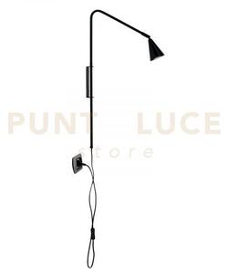 Applique a parete enea nera 1 luce attacco gu10 37,7x9x69,5cm in me