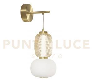 Applique a parete led totem oro 18w 2000lm 3000k 22x55cm in metallo