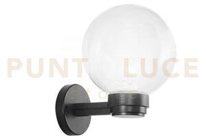 Applique polly trasparente montatura nera1 luce attacco e27 ip44 20
