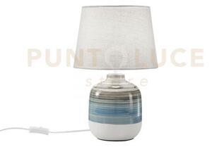 Lume apache grgio e azzurro 1 luce attacco e27 25x25x39cm