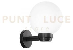 Applique polly sfera bianca montatura nera 1 luce attacco e27 ip44 