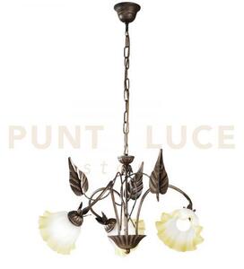 Lampadario tristano marrone 3 luci attacco e14 d. 60x80cm in metall